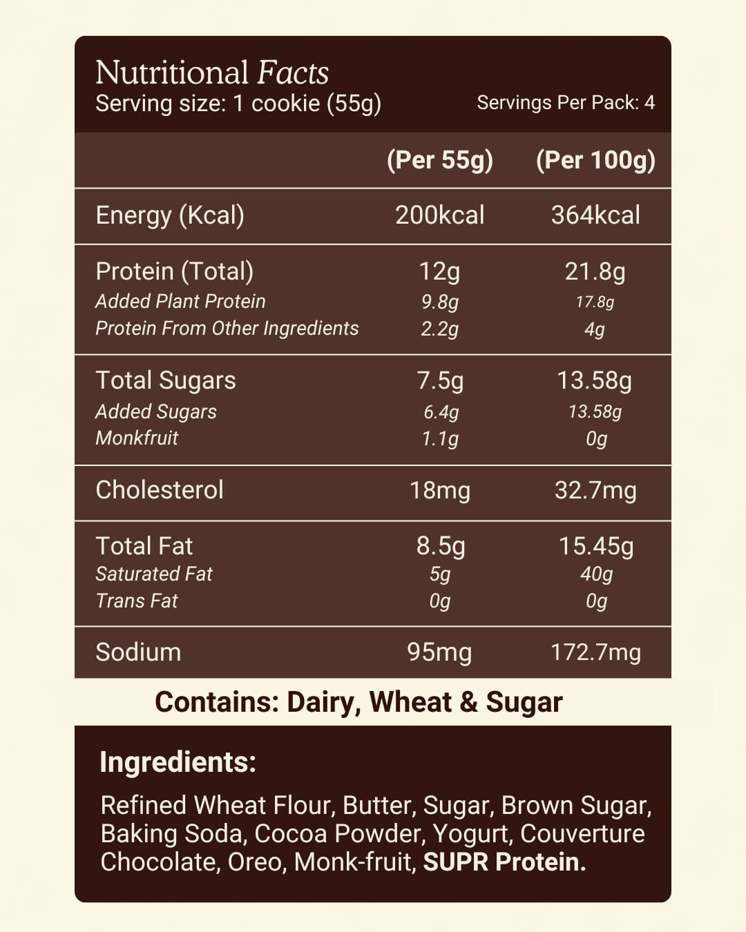 SUPR PCOS Friendly 12g Protein Cookies Pack